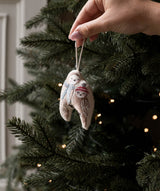 Embroidered Tree Decorations, Set of 5 - Wintry Woodlands