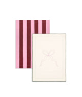 Tea Towels, Set of 2 - Bold Stripe Burgundy
