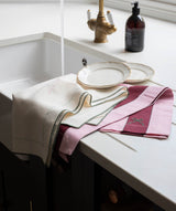 Tea Towels, Set of 2 - Bold Stripe Burgundy