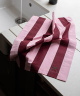 Tea Towels, Set of 2 - Bold Stripe Burgundy