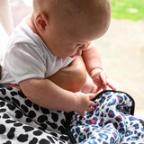 ANIMAL PRINT MUSLIN BLANKET - reversible - birth to 12 months
