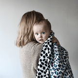 ANIMAL PRINT MUSLIN BLANKET - reversible - birth to 12 months