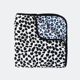 ANIMAL PRINT MUSLIN BLANKET - reversible - birth to 12 months