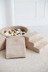 Monio - Plush Foam Soft Play & Ball Pit 200 Balls - Beige