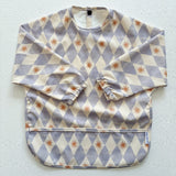 Long Sleeved Baby Bib - Blue Harlequin