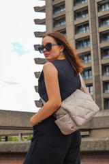 Nova Eco Compact Changing Bag Oyster Quilted Faux Leather