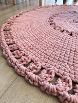 Crochet BOHO Rug |  POWDER PINK