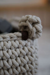 Crochet Hanging Bear Basket | BEIGE