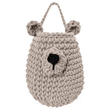 Crochet Hanging Bear Basket | BEIGE