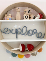 ‘Explore’ Knitted Wire Word Sign - Kids Room Decor Wall Hanging