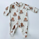 Organic Baby Sleepsuit - Squid