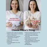 MINICAMP C-Shape Nursing & Maternity Pillow with Organic Milk White Cover | Natural Kapok or PES Filling
