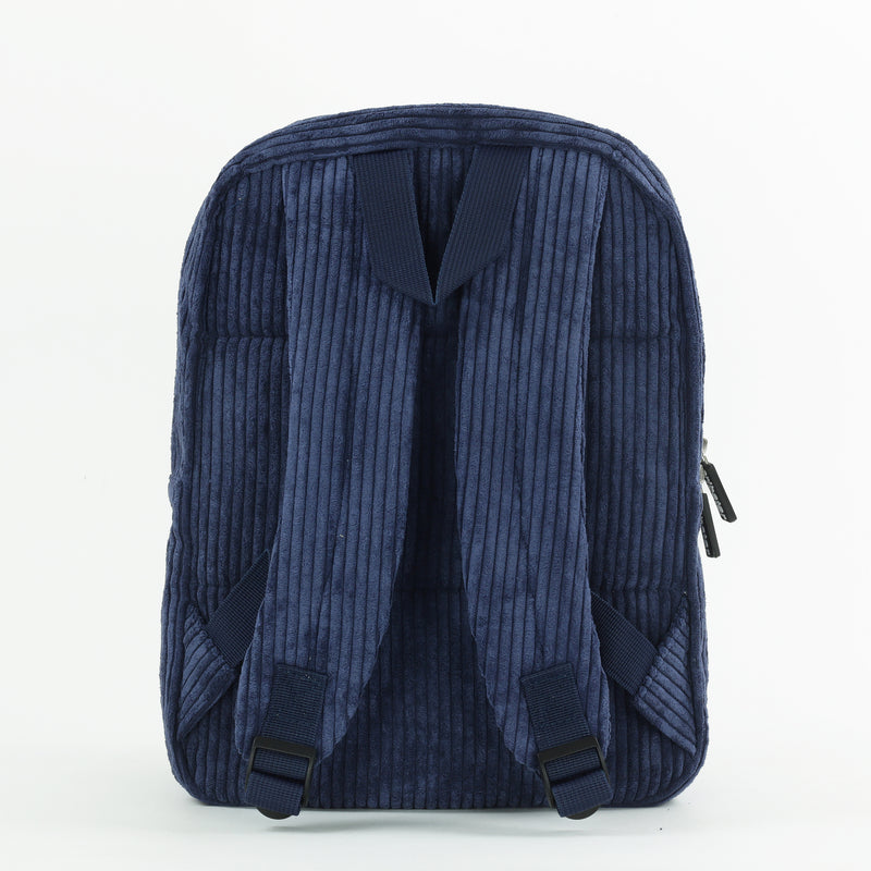 Personalised Kids Corduroy Backpack - Navy Blue