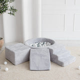 Monio - Plush Foam Soft Play & Ball Pit 200 Balls - Light Grey