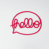 ‘Hello’ Speech Bubble Knitted Wire Word - Kids Room Wall Hanging