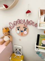 ‘I Love You’ Knitted Wire Word Sign - Kids Room Decor Wall Hanging