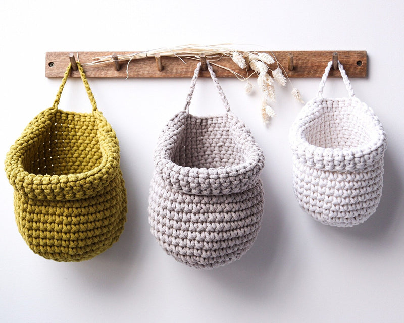 Crochet Hanging Bags | LIGHT GREY