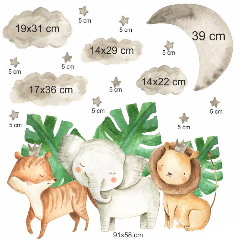 Cute Safari Wall Stickers Bundle