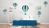 Blue Hot Air Balloon Wall Stickers