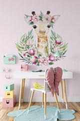 Giraffe and Flower Bundle Wall Sticker