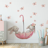 Bunny Wall Stickers, Girls Wall Nursery Decals