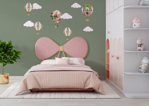 Girls Hot Air Balloon Wall Stickers