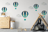 Blue Hot Air Balloon Wall Stickers