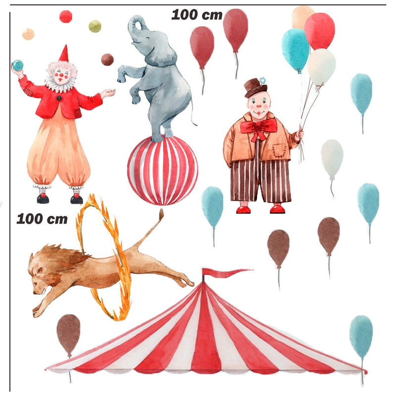 Circus Wall Stickers, Clown Nursery Decals