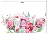 Pink Tropical Flowers Wall Stickers