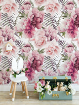 Floral Wallpaper Mural, Peony Flower Wallpaper