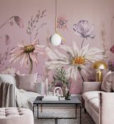 Flowers Wall Mural, Meadow Flowers Mural