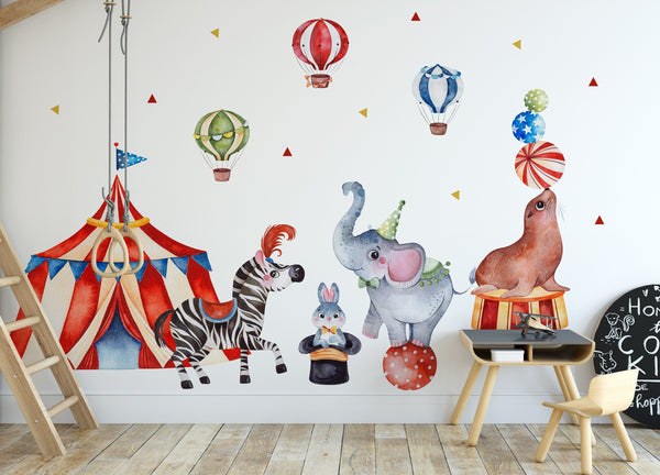 Circus Wall Stickers, Clown Nursery Decor