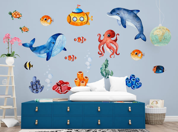 Sea Life Creatures Wall Stickers