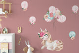 Unicorn and Balloons Wall Stickers