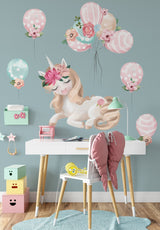 Unicorn and Balloons Wall Stickers