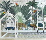 Royal Palms and Animals Wall Mural