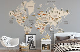 Dinosaur Bedroom Wallpaper, World's Map Wallpaper