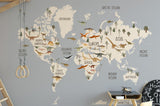 Dinosaur Bedroom Wallpaper, World's Map Wallpaper