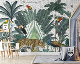 Royal Palms and Animals Wall Mural