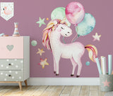 Unicorn and Balloons Wall Stickers