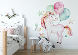 Unicorn and Balloons Wall Stickers