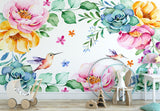 Vibrant Wall Mural, Wild Flowers Wallpaper