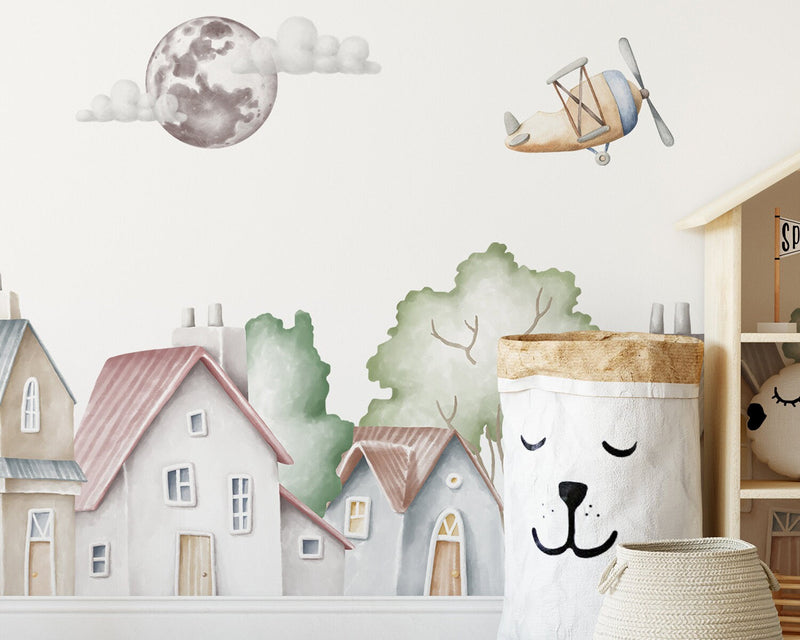 Town Wall Stickers, City Wall Decals