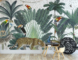 Royal Palms and Animals Wall Mural