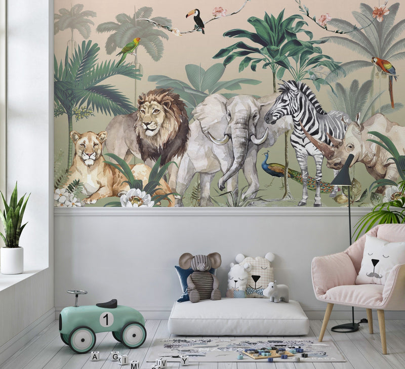 Ombre Safari Wall Mural