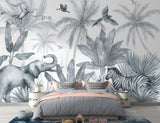 Monochrome Safari Wall Mural