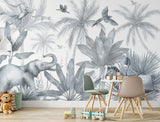 Monochrome Safari Wall Mural