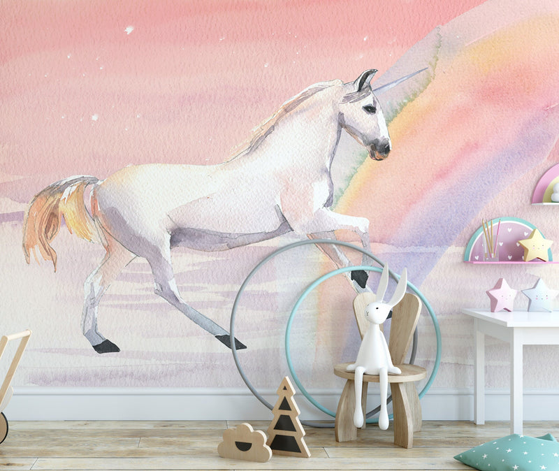 Running Unicorn Wall Mural