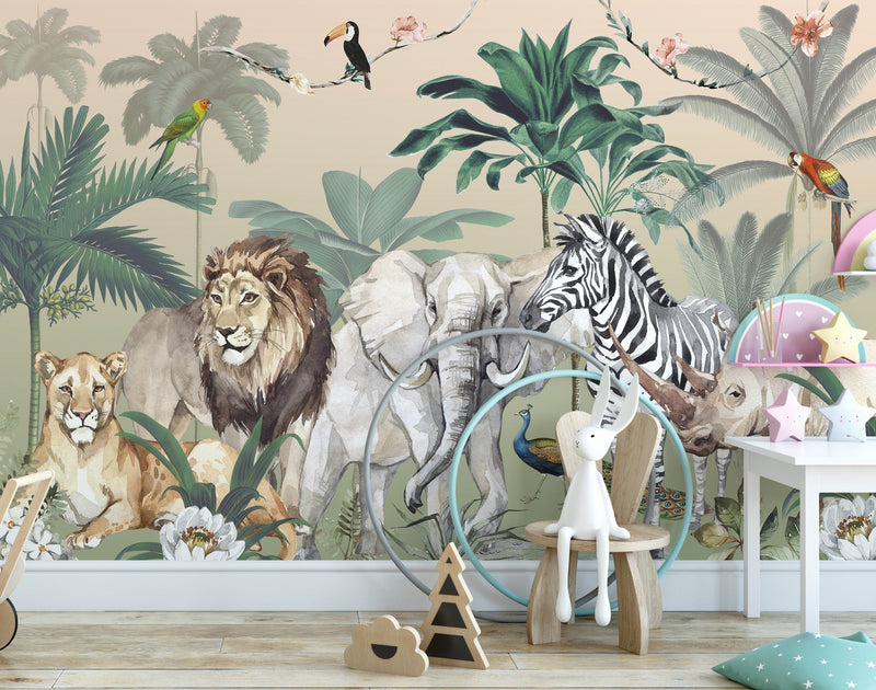 Ombre Safari Wall Mural