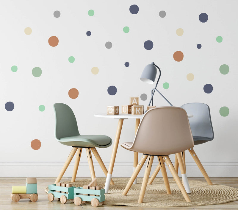 130 Boho Polka Dot Wall Stickers, Bohemian Style Neutral Dots